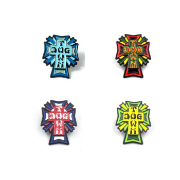 Dogtown Pin Enamel Cross Logo 1.25"